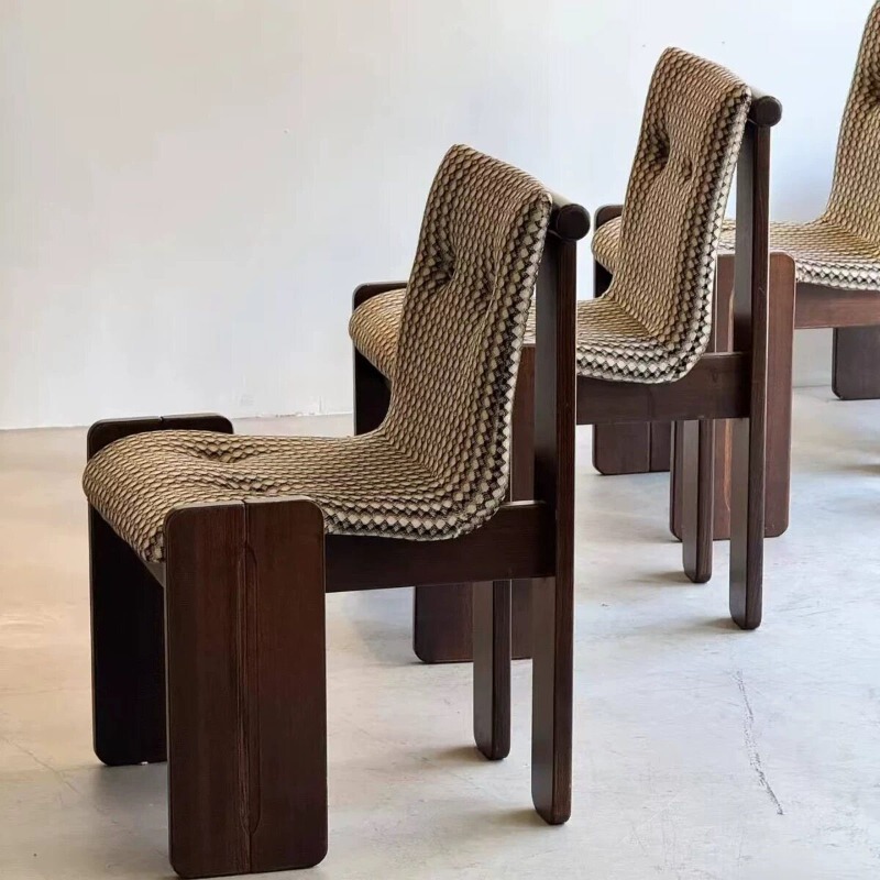 Vintage Solid Wood Dining Chair for Home Use, Modern Minimalist Designer Chair with Backrest, Wabi-Sabi Style, Retro High-End Desk Stool Vintage Solid Wood Dining Chair for Home Use, Modern Minimalist Designer Chair with Backrest, Wabi-Sabi Style, Retro High-End Desk Stool