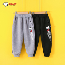 Snoopy childrens clothing boys spring pants spring and autumn models 2022 new spring sweatpants middle-aged childrens sports pants pure cotton