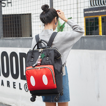  Trolley backpack Printed pattern travel bag Fashion bag Ultra-light folding multi-function universal wheel boarding travel bag