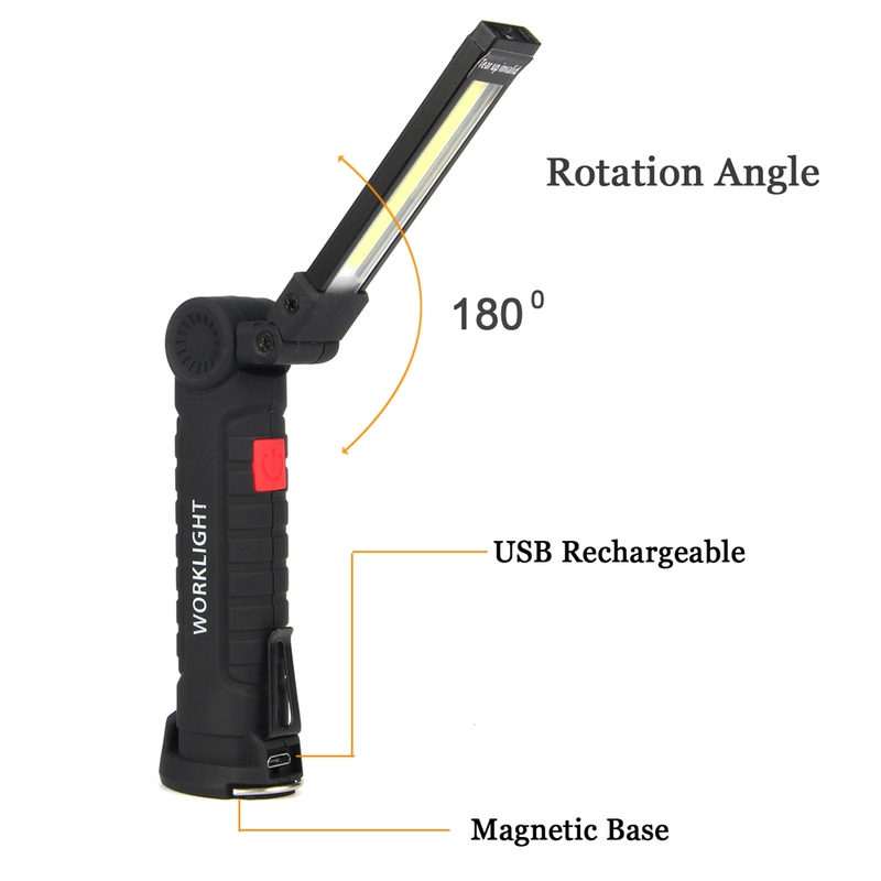 Đèn khẩn cấp COB đèn pin gấp bảo trì đèn làm việc treo đèn cắm trại ngoài trời USB sạc đèn cắm trại