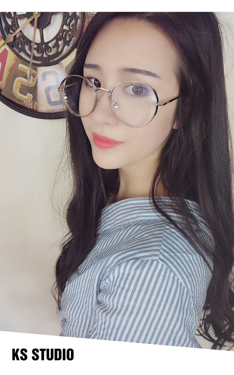 Studio Ks rời ngân hàng 潇 Sun Yanzi với kính râm kim loại nguyên chất dày retro gọng kính cận nữ