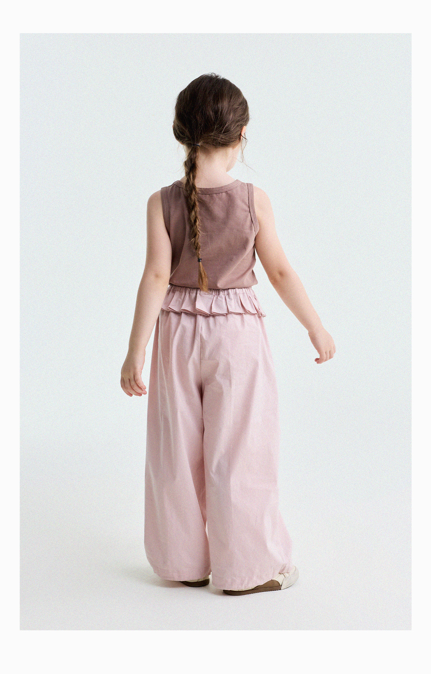 Yunerma Girls' Summer New Style 3D Ruffle Straight-Leg Pants Children's Thin Anti-Mosquito Pants Baby Casual Pants Trendy — 33