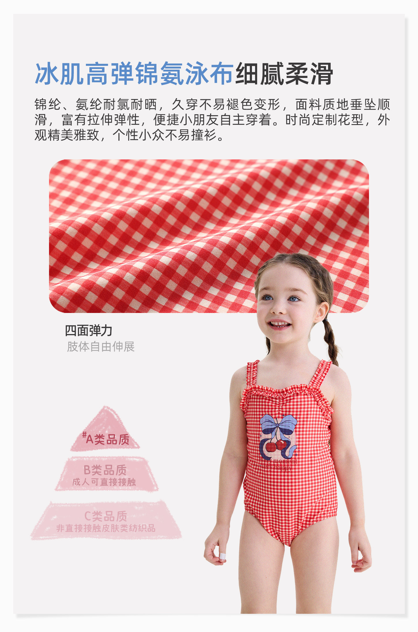 允儿妈女童夏季速干花边泳衣 宝宝背心连体衣儿童夏天洋气泳装潮 — 10