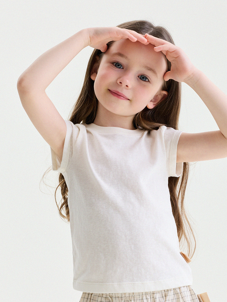 Baby Summer New Versatile Simple Solid Color Short-Sleeve T-Shirt for Girls 2026 Fashion Children's Top Trendy — 3