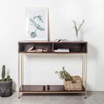 Nordic living room with wall iron artifacts on the ground on solid wood display porch frame long strip narrow frame to collect bookshelf cabinet