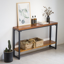 Entry Iron Art Shelf Table Shelf Light Wood Long Road Narrow Table Table Next Wall Avenue Narrow Table