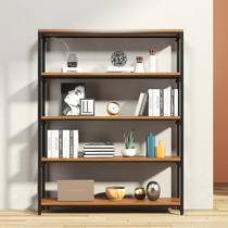 American loft iron art by wall-set solid wooden plate multi-layer storage kitchen partition display bookshelf