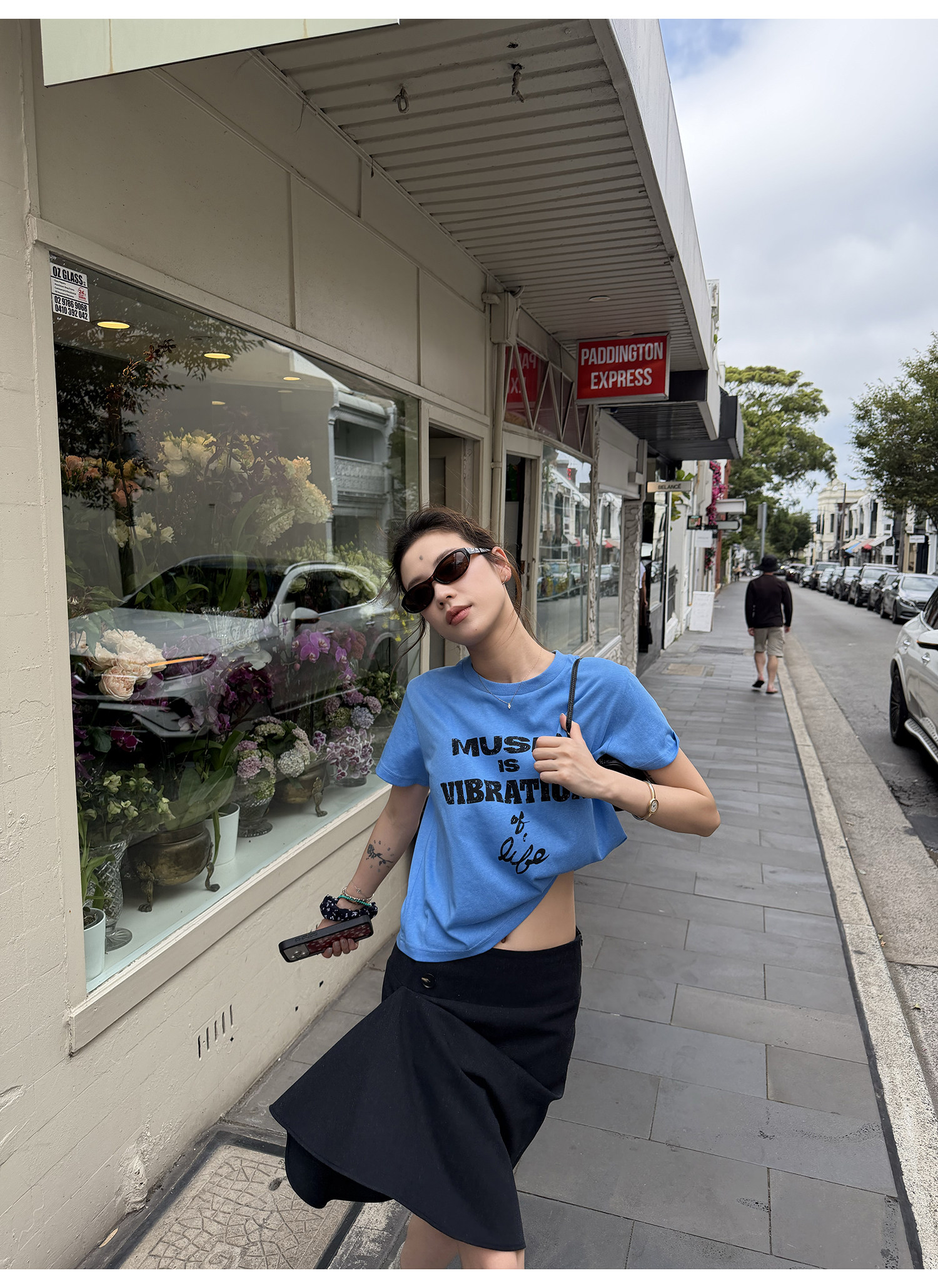 LelyMooch футболка с коротким рукавом из хлопково-льняной смеси с цифровой печатью и винтажным принтом букв