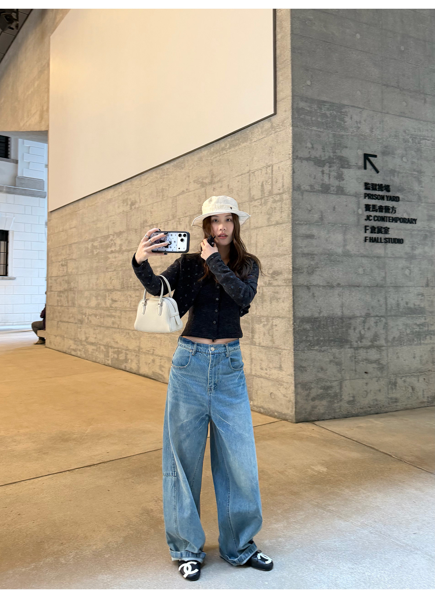 LelyMooch женские широкие джинсы прямого кроя светло-голубые с эффектом потертости и кракелюра весна-лето