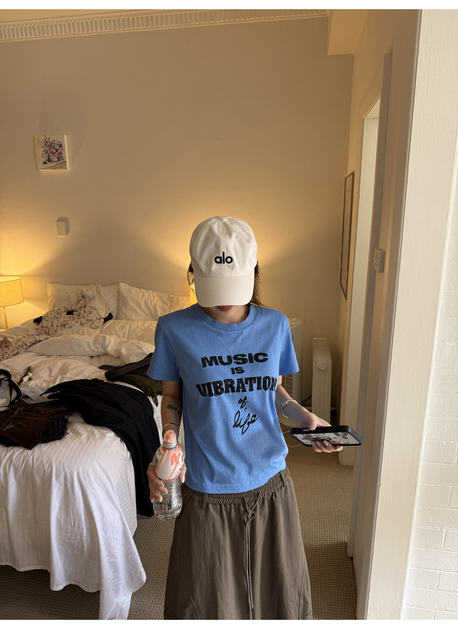 LelyMooch футболка с коротким рукавом из хлопково-льняной смеси с цифровой печатью и винтажным принтом букв