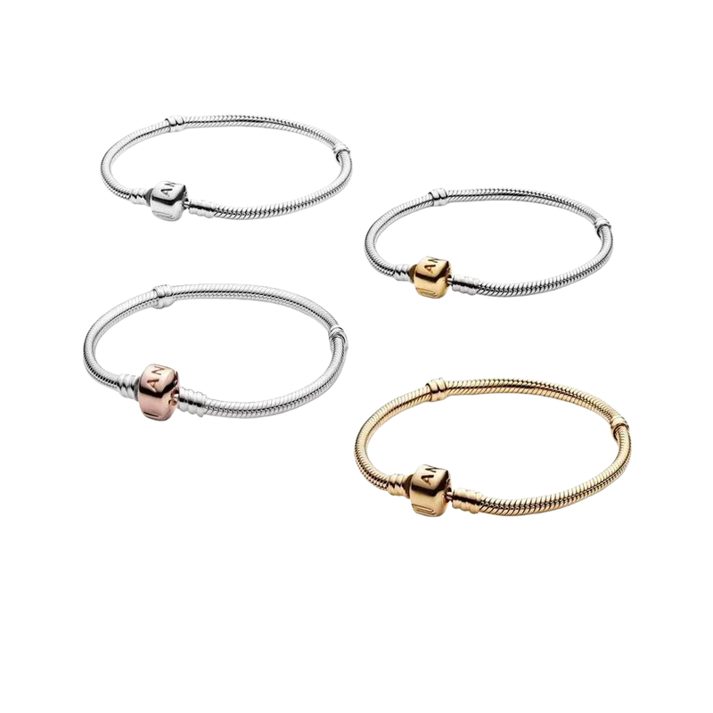 925 Silver Pandora Bracelet for Women, Adjustable Snake Bone Chain, Original Pandora Accessories, Multiple Colors Available