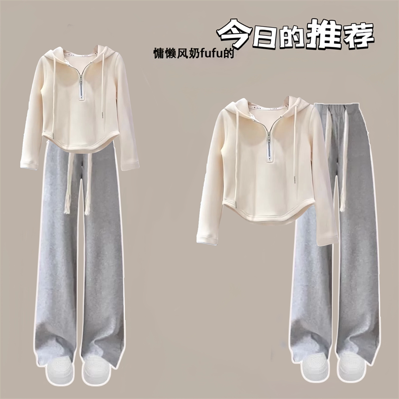 Girls' Autumn Outfit Set for Junior High School Students 2026 New Fashionable and Stylish Spring and Autumn Clothing for Girls with Hooded Sweatshirt