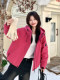 Rose Red down Jacket for Women, Winter 2025 New Korean Style, Windproof and Warm, Hooded White Duck down Coat