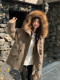 Workwear Style Parka down Jacket for Women 2025 Winter New Korean Version Thickened Warm Large Fur Collar Atmospheric Coat