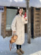 Off-white rhombus long knee-length down jacket for women winter 2025 new style fashionable warm white duck down jacket