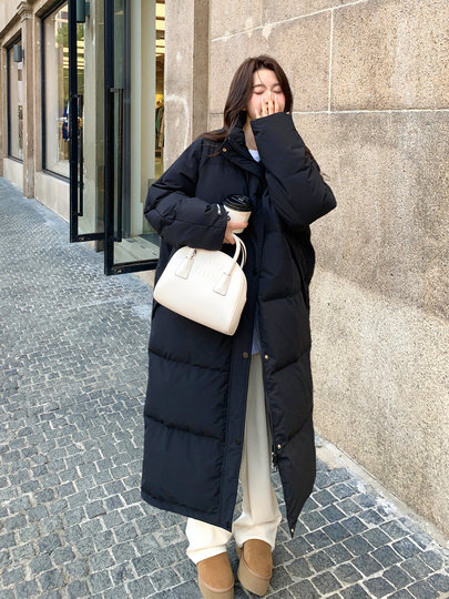 Khaki down jacket women's mid-length 2025 winter new style slim temperament high-end thickened warm bread coat