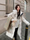 Off-white knee-length down jacket for women 2025 winter new style this year's popular high-end 90 white duck down jacket