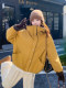 Yellow windproof warm down jacket for women winter 2025 new Korean style design casual white duck down thickened jacket