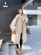Off-white rhombus long knee-length down jacket for women winter 2025 new style fashionable warm white duck down jacket