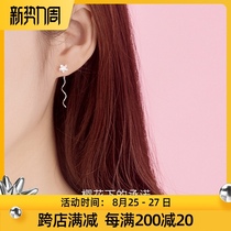  2021 new trendy summer earrings 925 sterling silver tassel earrings temperament round face thin tea earrings fresh