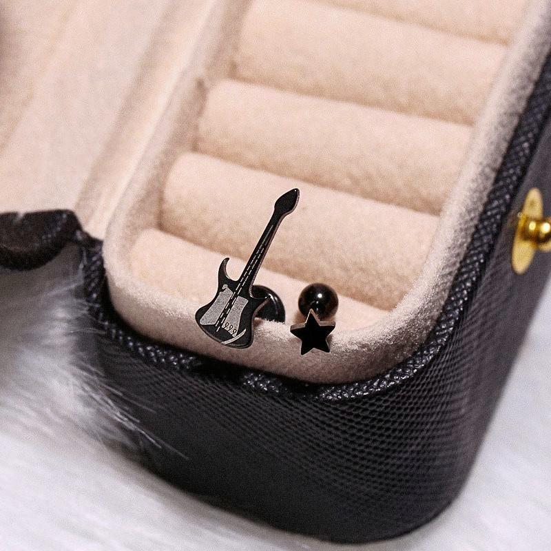 Punk Style Black Music Guitar Earrings Rock Band Mini Bass Earrings American Subculture Ins Punk Style Black Music Guitar Earrings Rock Band Mini Bass Earrings American Subculture Ins