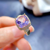 Natural lavender amethyst ring main stone size 10 10mm 925 sterling silver gold plated
