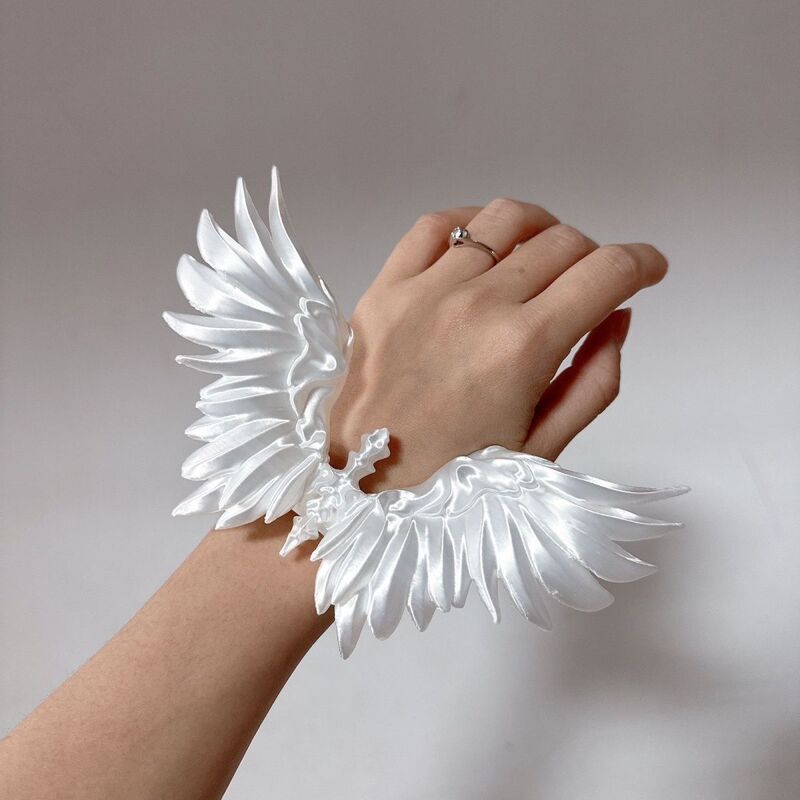 Cyberpunk Hairpin Feather Fallen Angel Cosplay Mechanical Girl Gundam Mecha Wings Hair Accessory Bracelet Niche Unisex