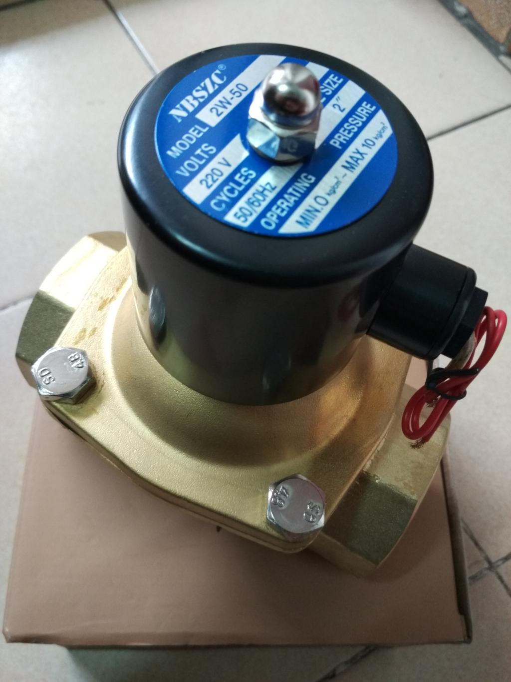 Original dress NBSZC Shenzhou solenoid valve 2W500-50 Changclosed 2 inch electric water valve 2W-50 General total length 150mm