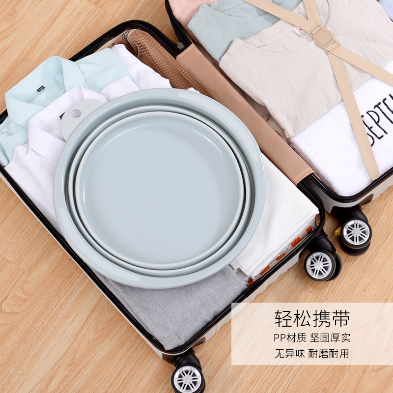 Travel foldable compressed basin baby small portable wash basin extended super large household laundry