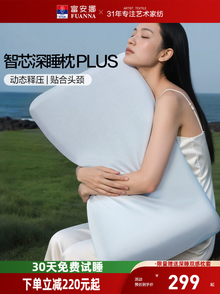 Fuanna Pillow Memory Foam Pillow Core Adult Student Neck Pillow Washable Smart Core Deep Sleep Pillow Pro Gift Box Set