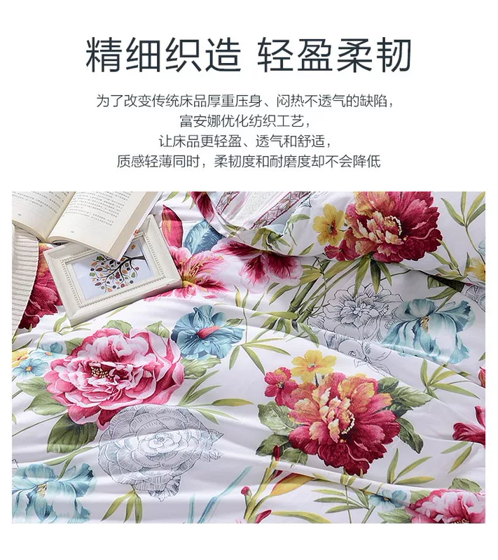 Fuanna nhà dệt giường bốn mảnh cotton 100% cotton satin in nông thôn 2019 mới chăn ga gối - Bộ đồ giường bốn mảnh