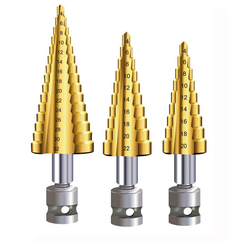 Pagoda drill bit Electric screwdriver bit Woodworking drill bit Pneumatic wrench conversion head Step drill bit Template metal drilling