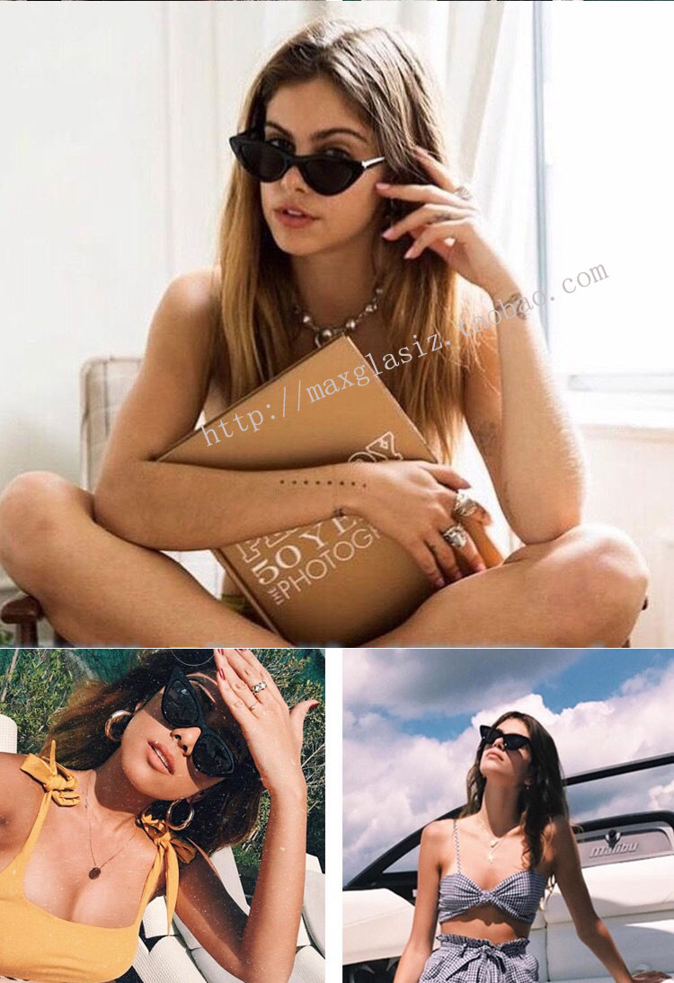 Fengfan với mắt mèo retro tam giác mèo mắt kính cá tính kính râm nữ hoang dã bắn kính râm hình lõm kính râm nam