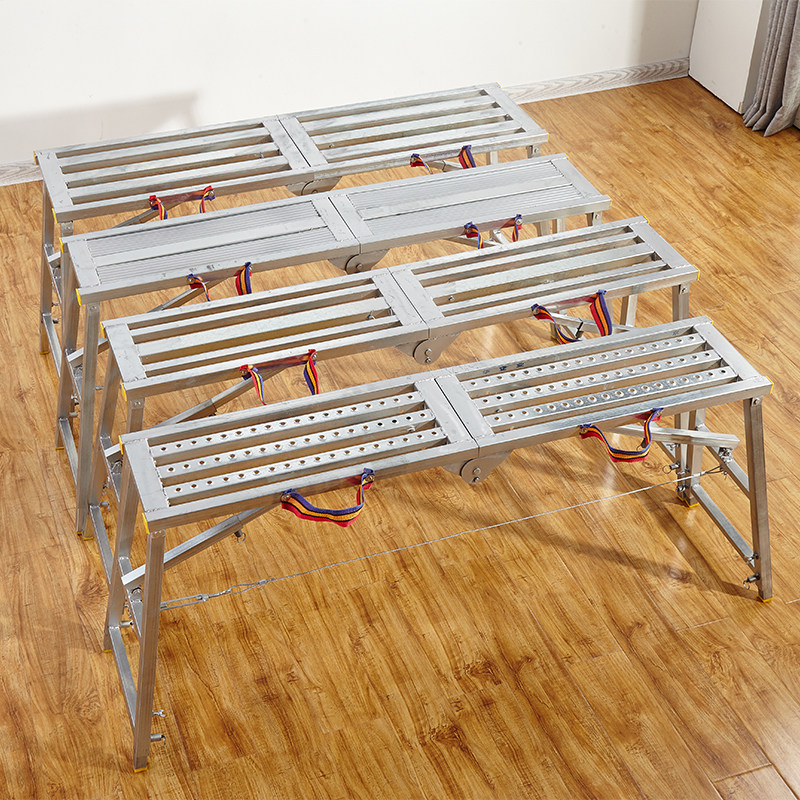 Beach folding lifting and thickening horse decoration portable multi-function indoor engineering ladder aluminum alloy scaffolding