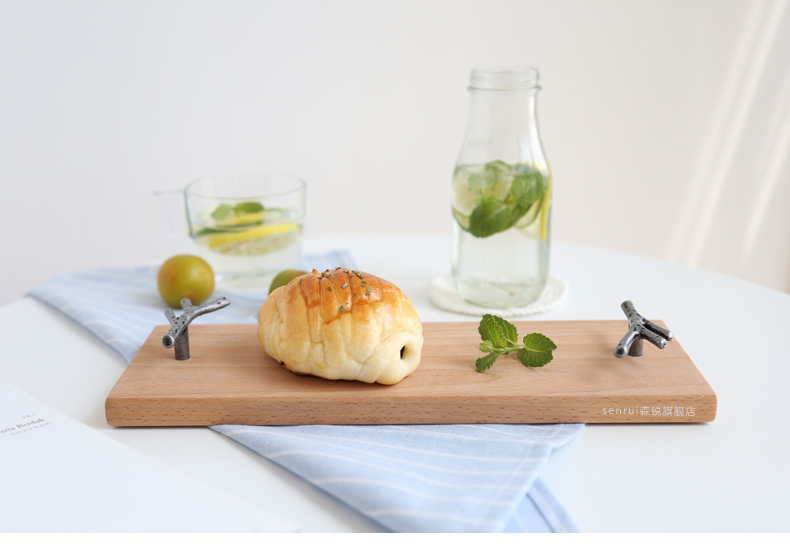 Sen Rui Elm Sushi Board Gỗ Khay Tây Cut Món tráng miệng Gỗ Đĩa Bánh mì Tấm Steak Steak Olk Twig Khay khay trà bằng gỗ lũa