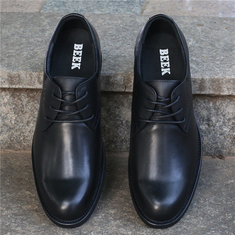 Foreign trade tail single men's business casual formal leather shoes toe layer cowhide pointed thin belt leather British breathable wedding shoes