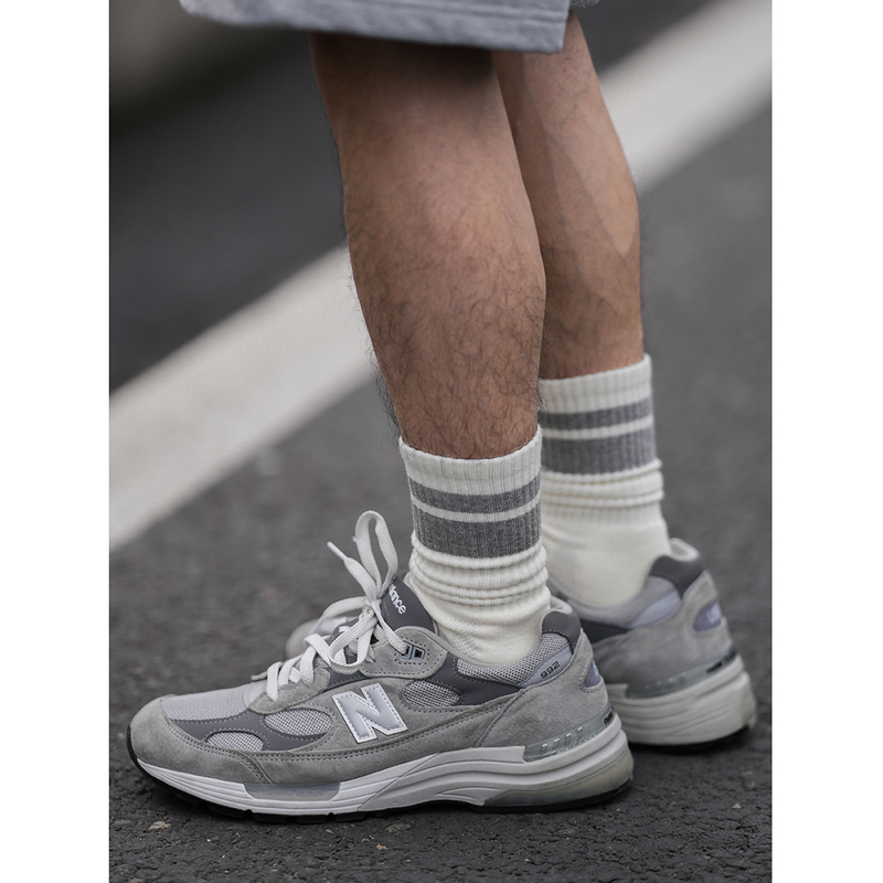 Restick |   Cityboy Japanese Style Men's Socks Pure Cotton Trendy Classic White Cotton Socks Striped Summer Mid-Calf Long Socks
