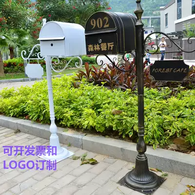 European-style wrought iron villa mailbox Letter box mailbox Outdoor rainproof inbox Postcard box Wedding props mailbox