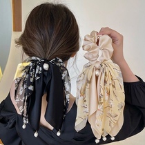 Summer fresh butterfly knot head rope hair with women Zama tail floating with 2024 new tie method elegant hair rope hair ring