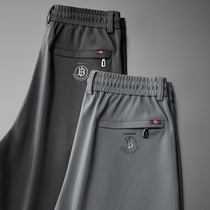  Mr Wu pants Mens casual pants summer thin sweatpants Korean version of the trend slim ice silk pants mens summer