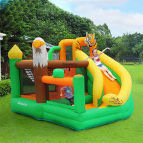 Doctoral Guinea Zoo Children Inflatable Castle Room Small Trampoline Bunk Beds Home Slide-Slide Bed With Va Deity