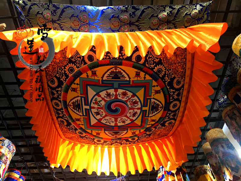 Tibetan Buddhist Hall decorations Tianpeng Square Hanging Hanging Style Ceiling Sky Fluffy Buddha Hood Son Cloth Art Treasure toppings
