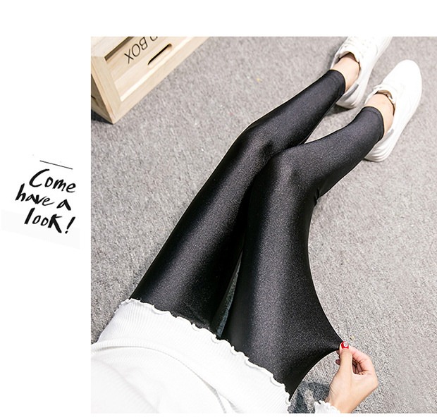 Quần legging nữ mỏng mặc thun co giãn cỡ lớn chân đen 9 điểm quần skinny mỏng mùa xuân và quần mùa thu quần legging cao cấp
