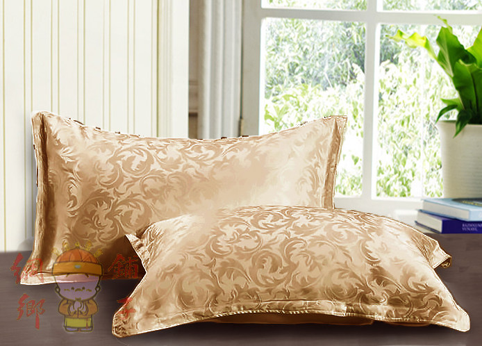 Silk pillowcase 100 mulberry silk foreign trade jacquard double-sided thickened single pure silk pillowcase hair care and beauty