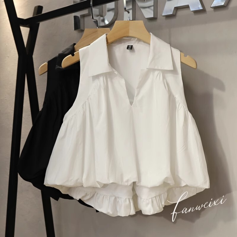 Trendy Chiffon Gentle Style Sweet Vest Shirt for Women, New Summer Fashion, Stylish and Age-Reducing Sleeveless Top