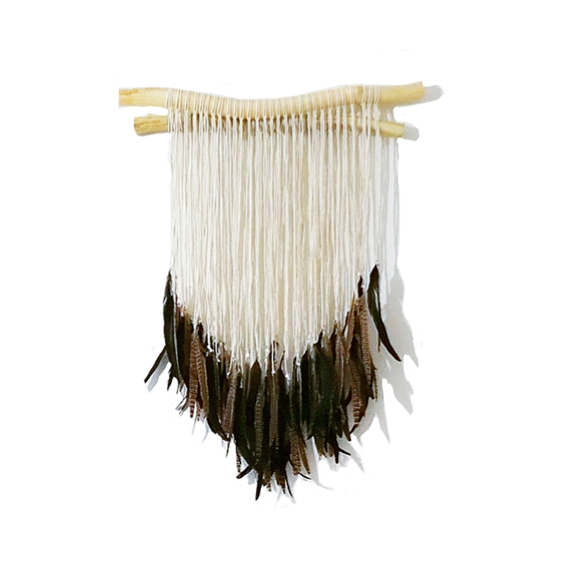 Tấm thảm làm bằng tay Macrame thanh gỗ tự nhiên thanh gỗ tự nhiên thảm treo tường giá rẻ