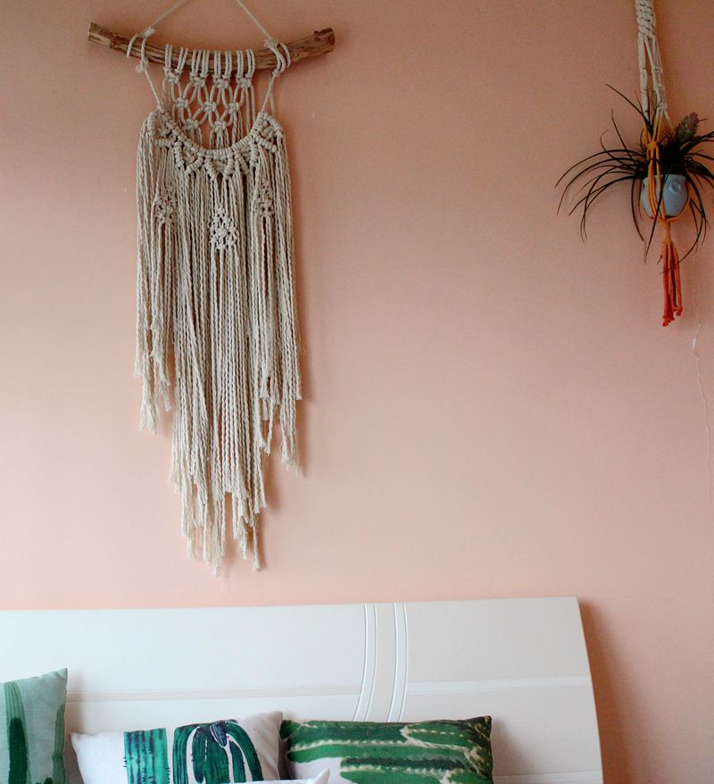 Hưng làm bằng tay thảm macrame INS gió bohemian Bắc Âu trang trí nội thất toàn bộ tay làm đồ trang trí phòng khách - Tapestry 	thảm treo tường hình biển