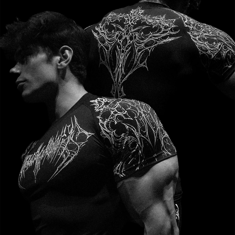 Breathedivinity Sports Short-Sleeved Men's T-Shirt Fitness Muscle Workout American Style Trendy Brand Quick-Drying Breathable Breathedivinity Sports Short-Sleeved Men's T-Shirt Fitness Muscle Workout American Style Trendy Brand Quick-Drying Breathable