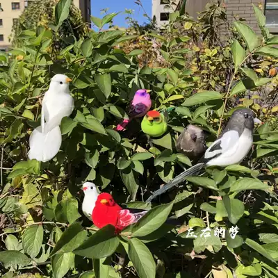 Left and right simulation flocking birds colored foam bird ornaments refrigerator stickers lovebirds love birds happy birds