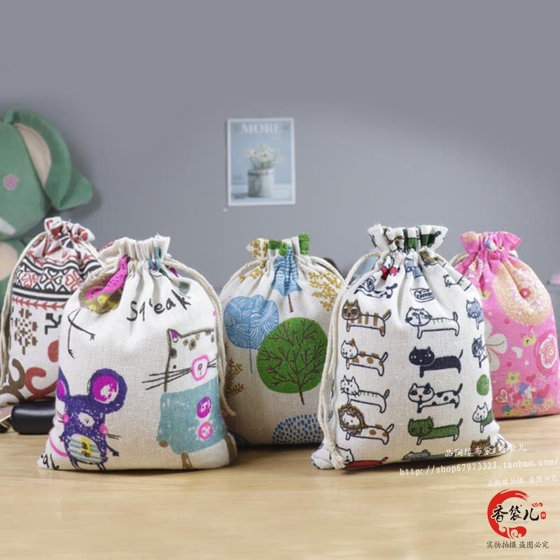New handmade original bundle pocket small bag Cartoon series Cute storage bag small rice bag bag